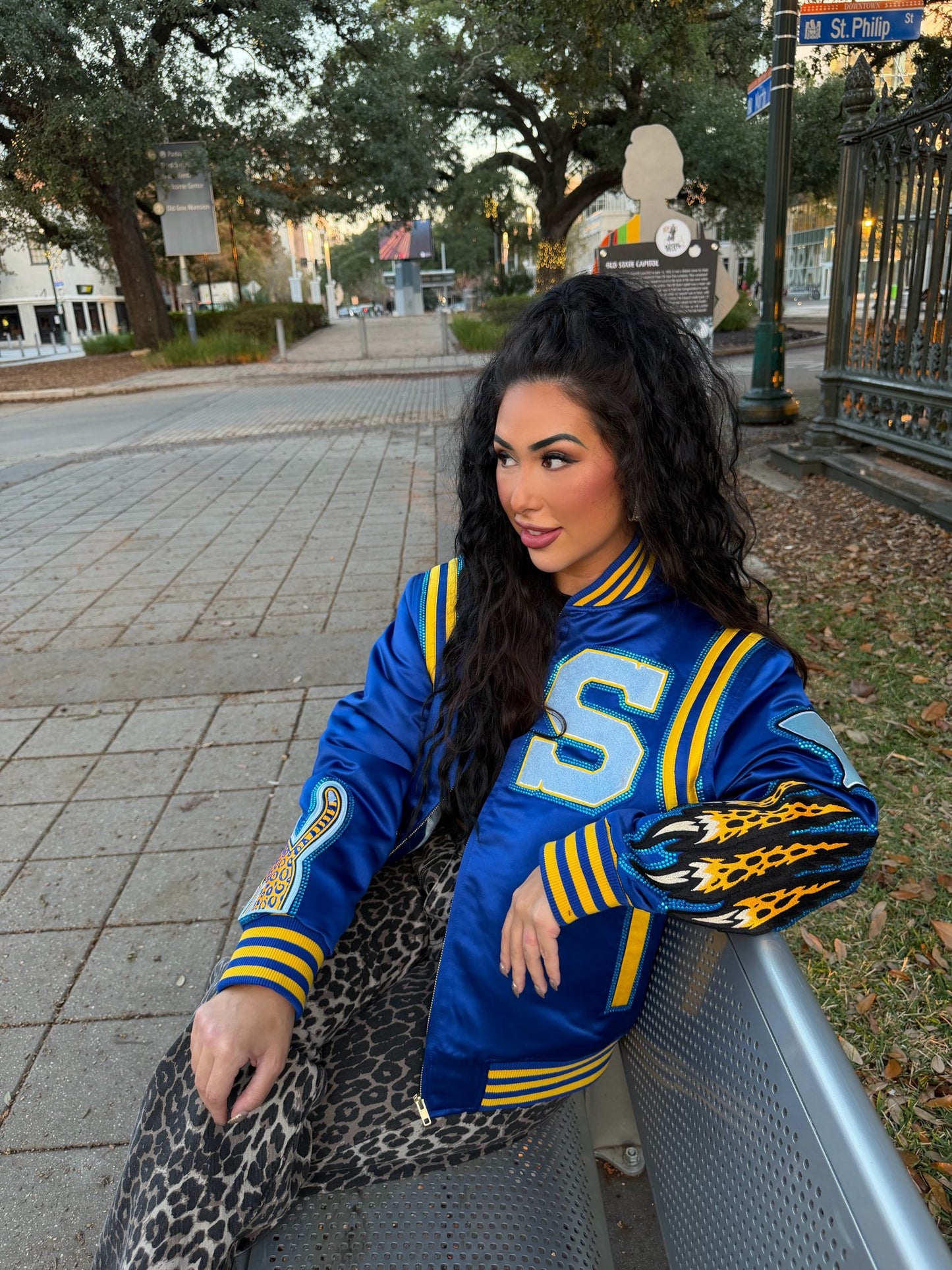 Rhinestone Jaguar Bomber