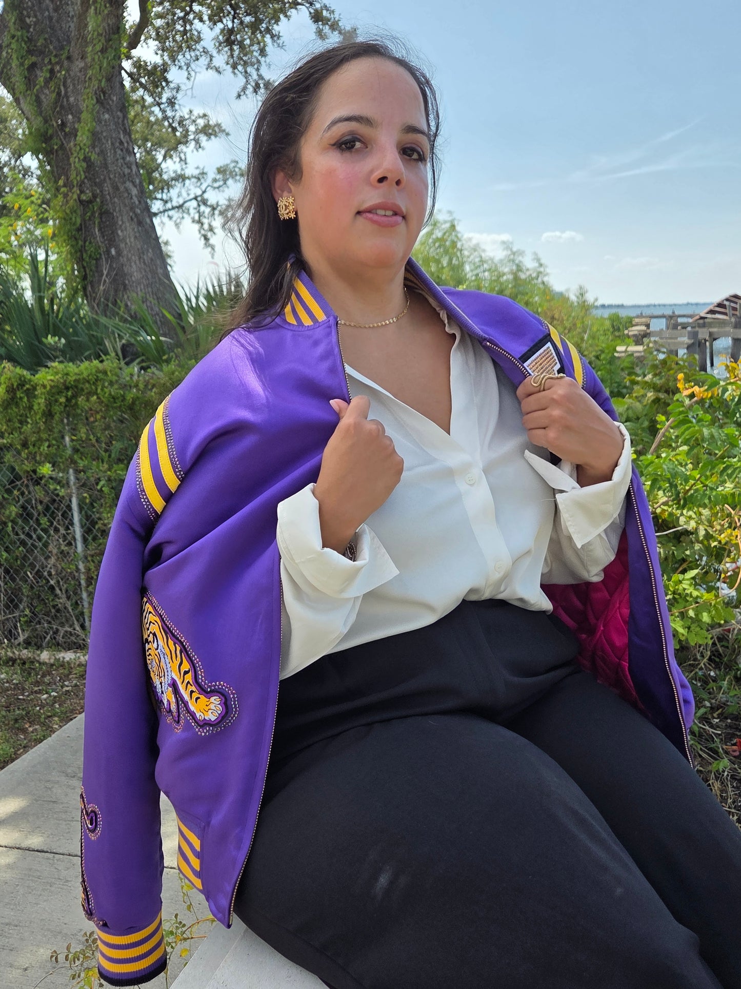 Rhinestone Bayou Bomber Jacket - Tiger Pocket Edition