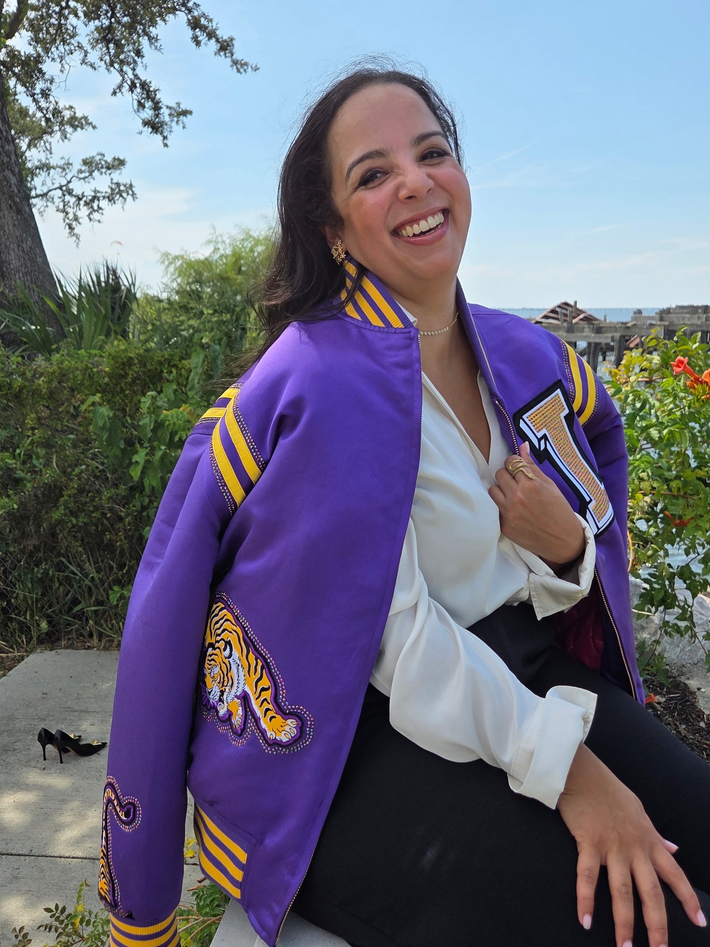 Rhinestone Bayou Bomber Jacket - Tiger Pocket Edition