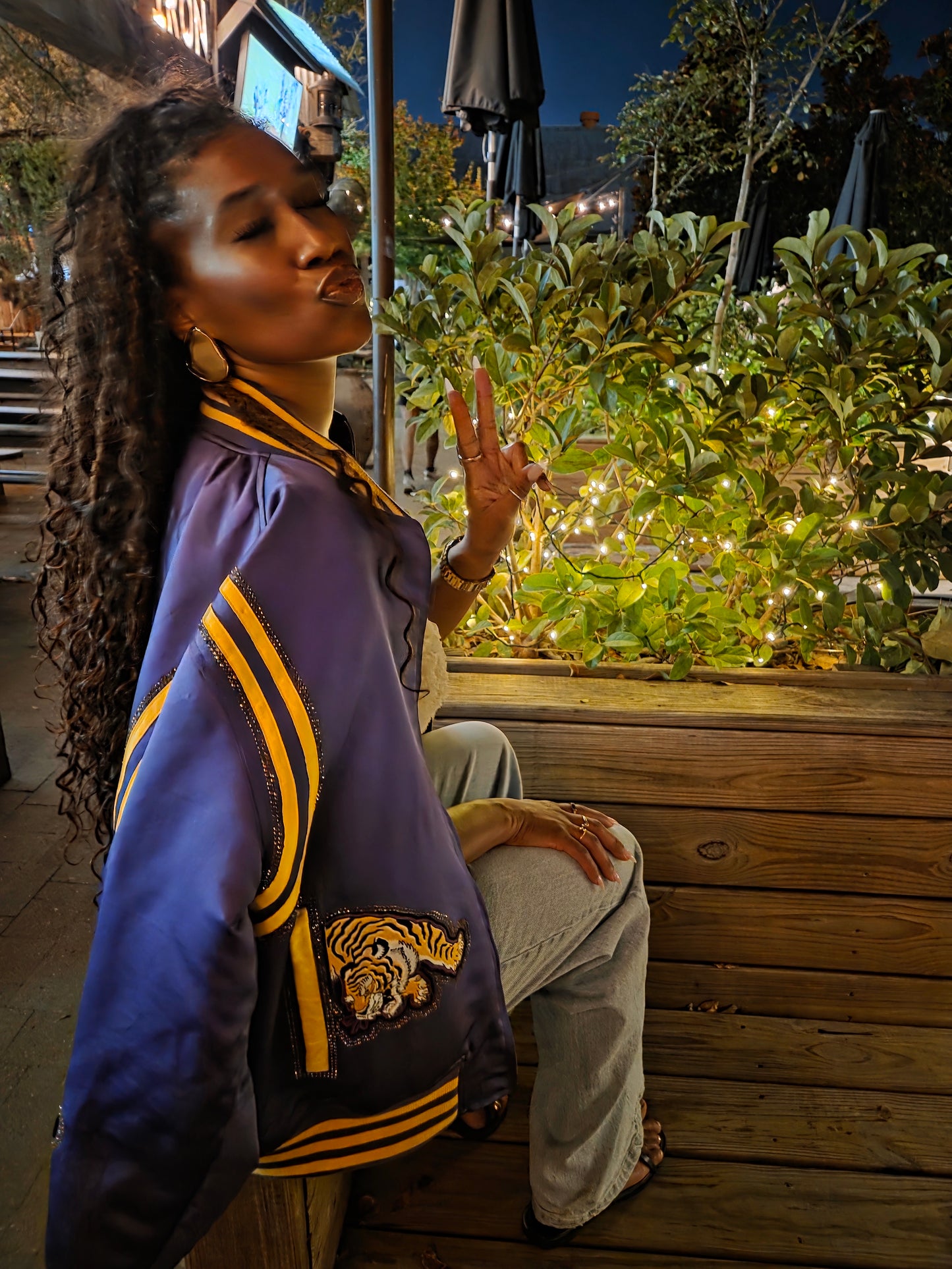 Rhinestone Bayou Bomber Jacket - Tiger Pocket Edition