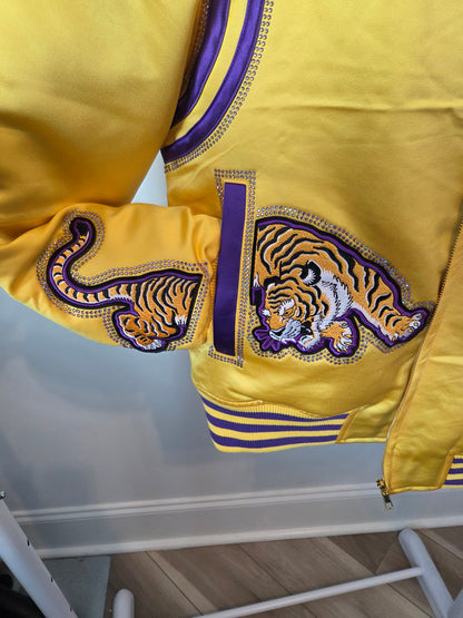 Gold Rhinestone Bomber