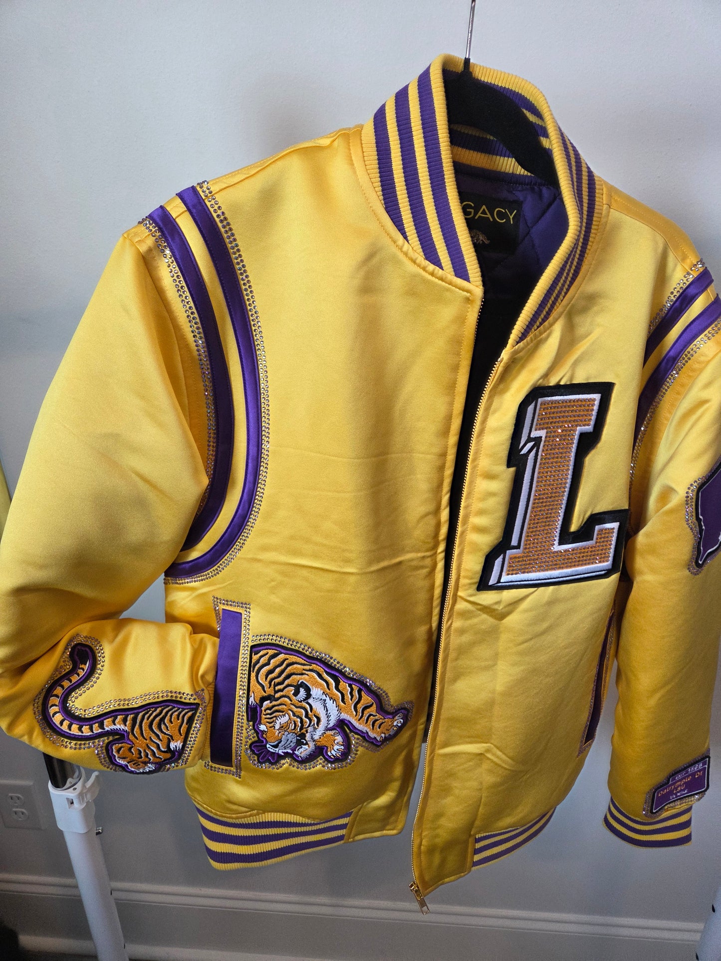 Gold Rhinestone Bomber