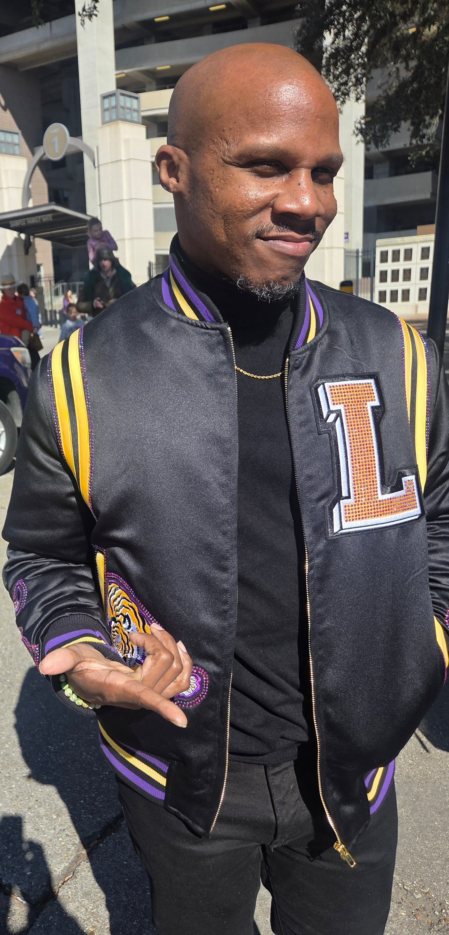 Black Rhinestone Bayou Bomber