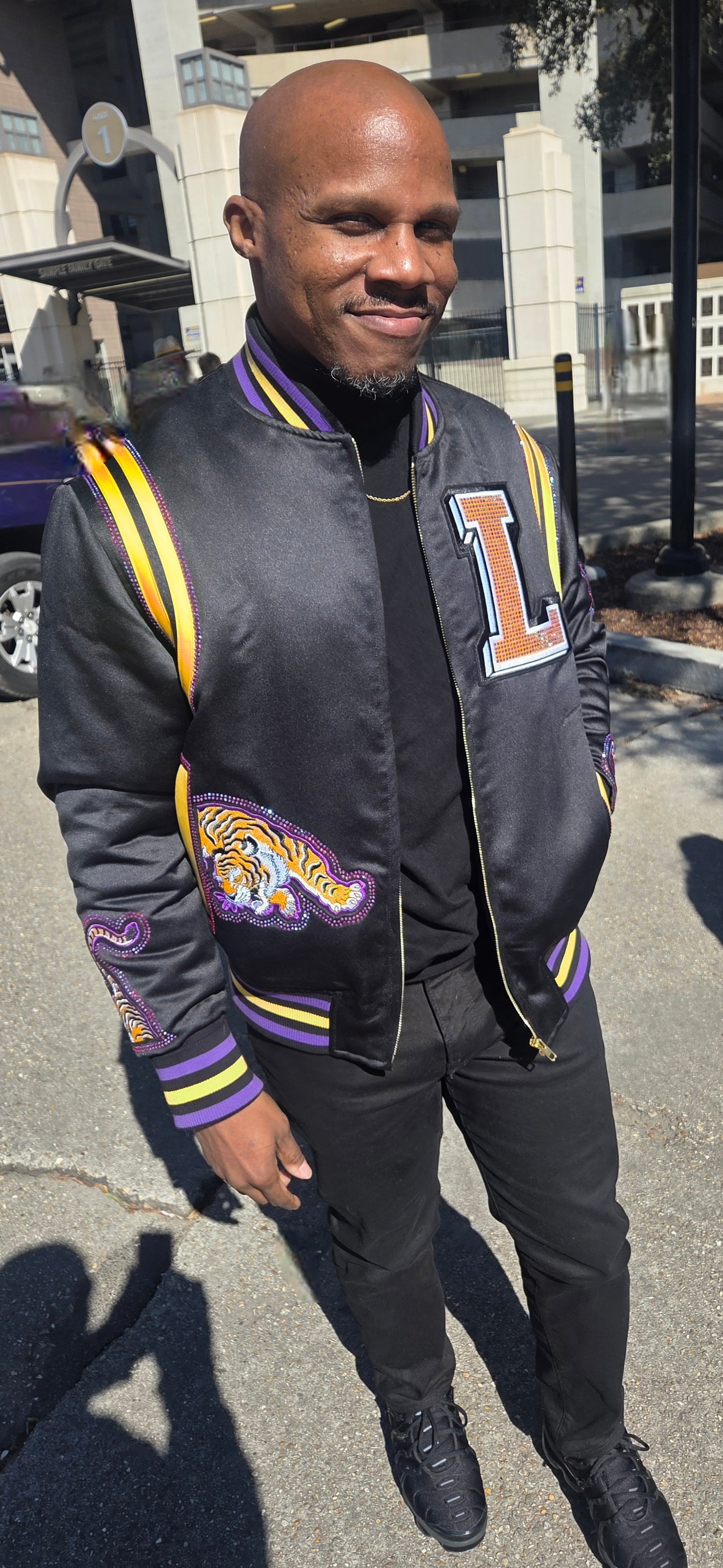 Black Rhinestone Bayou Bomber