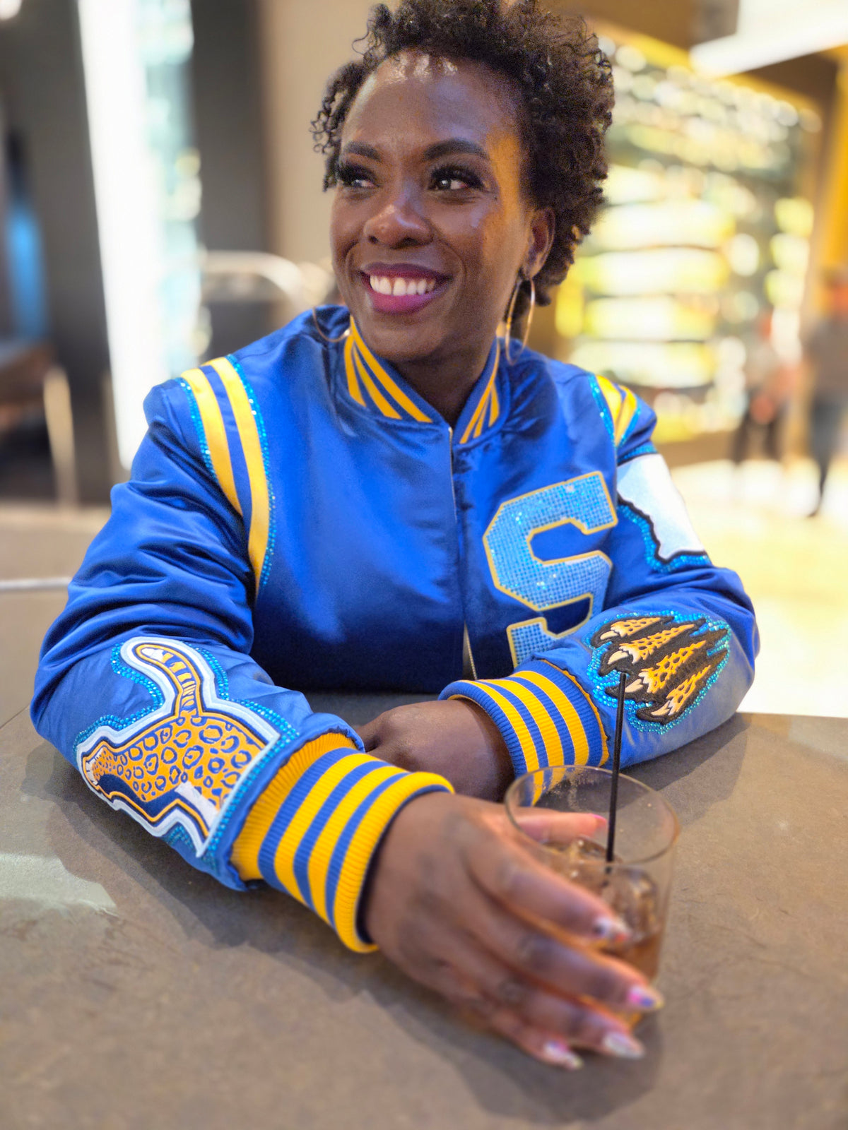 Rhinestone Jaguar Bomber