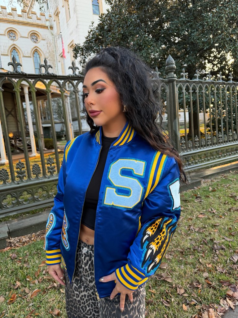 Rhinestone Jaguar Bomber