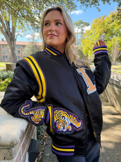 Black Rhinestone Bayou Bomber