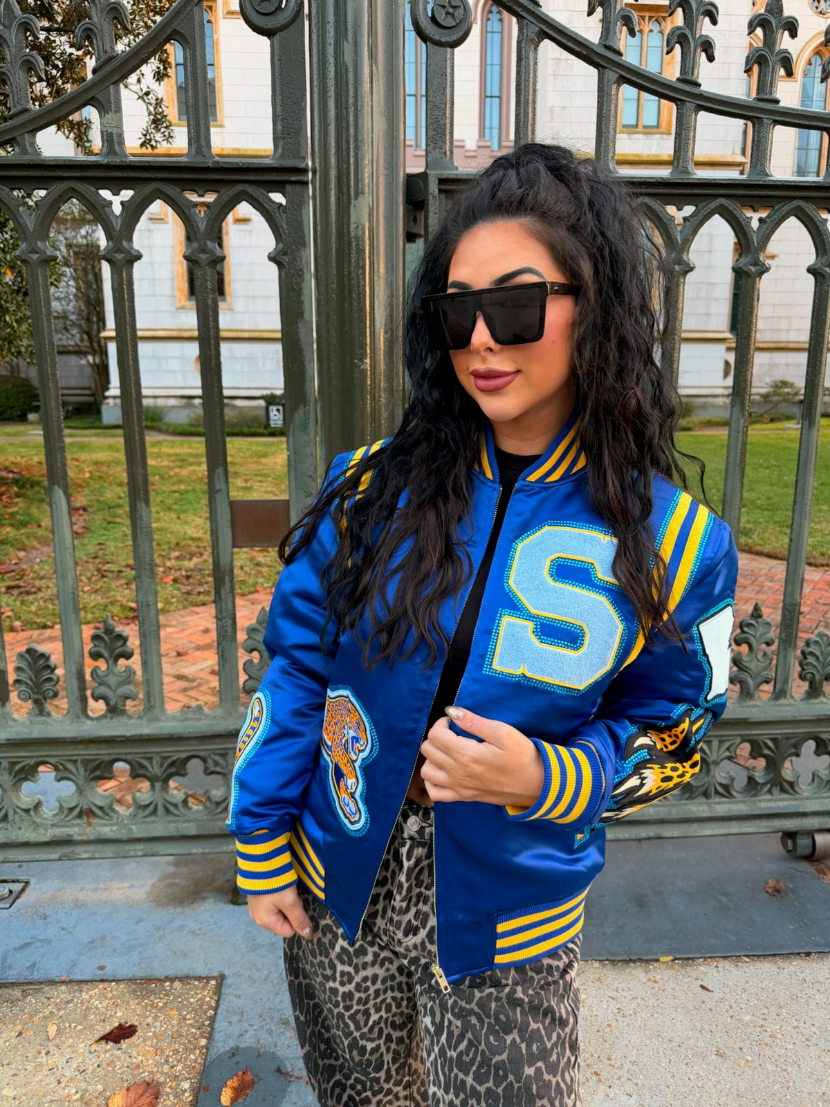 Rhinestone Jaguar Bomber