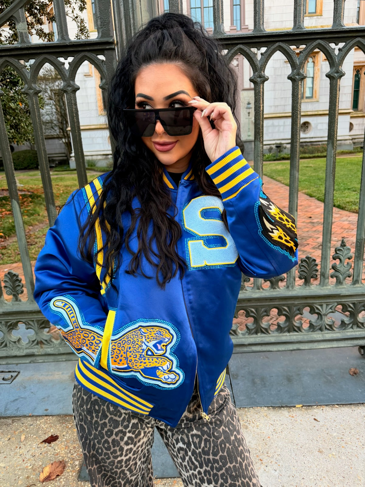 Rhinestone Jaguar Bomber