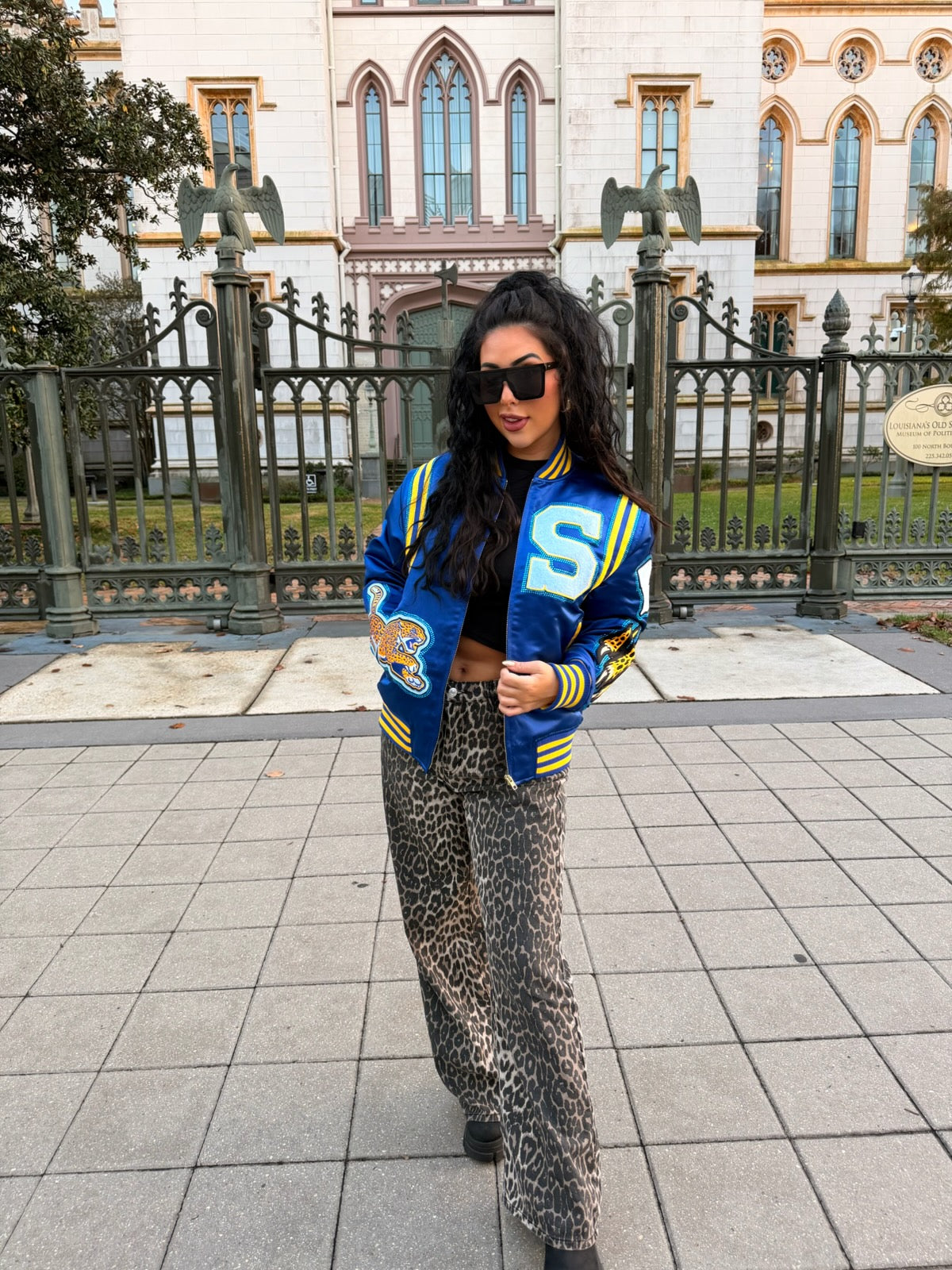 Rhinestone Jaguar Bomber