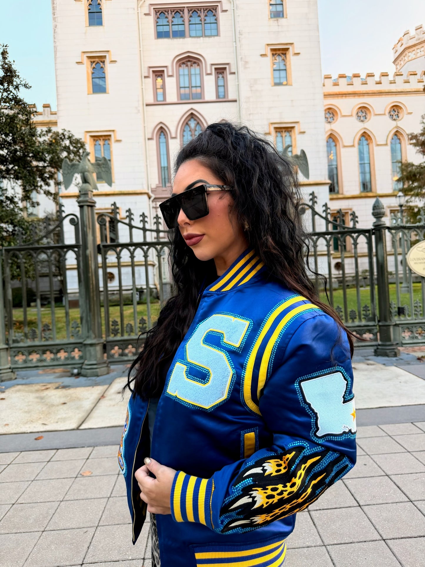 Rhinestone Jaguar Bomber