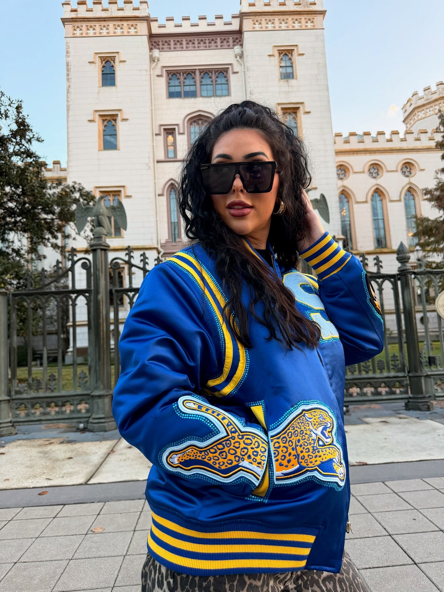 Rhinestone Jaguar Bomber