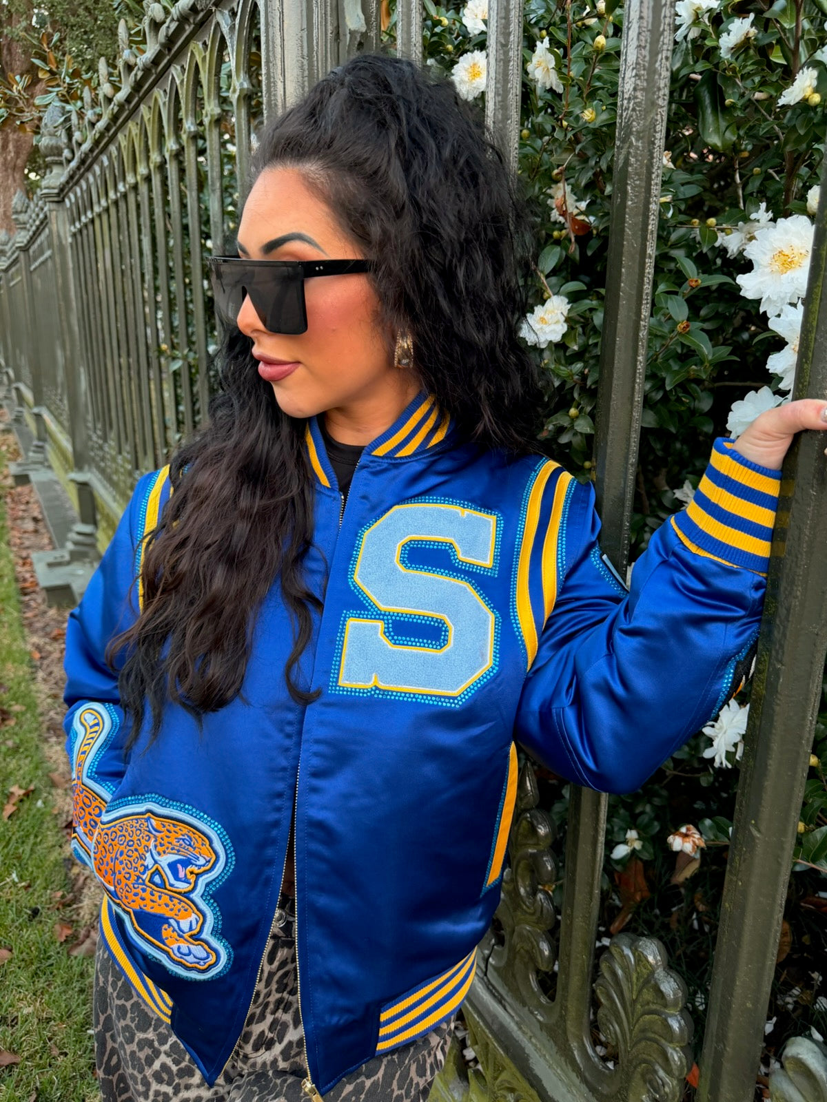 Rhinestone Jaguar Bomber