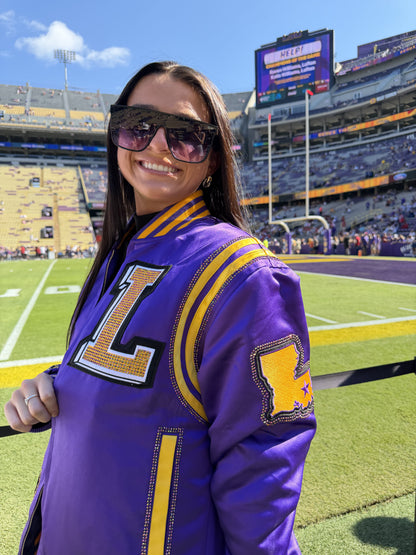 Purple Rhinestone Bayou Bomber