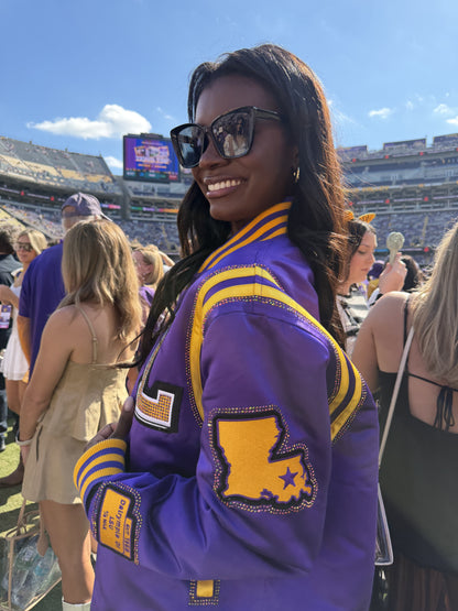 Purple Rhinestone Bayou Bomber