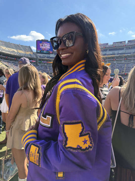 Purple Rhinestone Bayou Bomber
