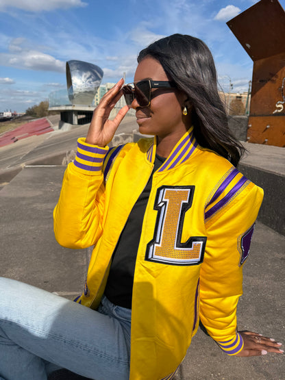Gold Rhinestone Bomber
