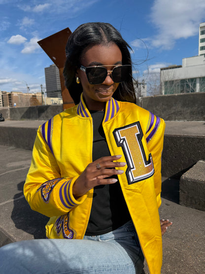Gold Rhinestone Bomber