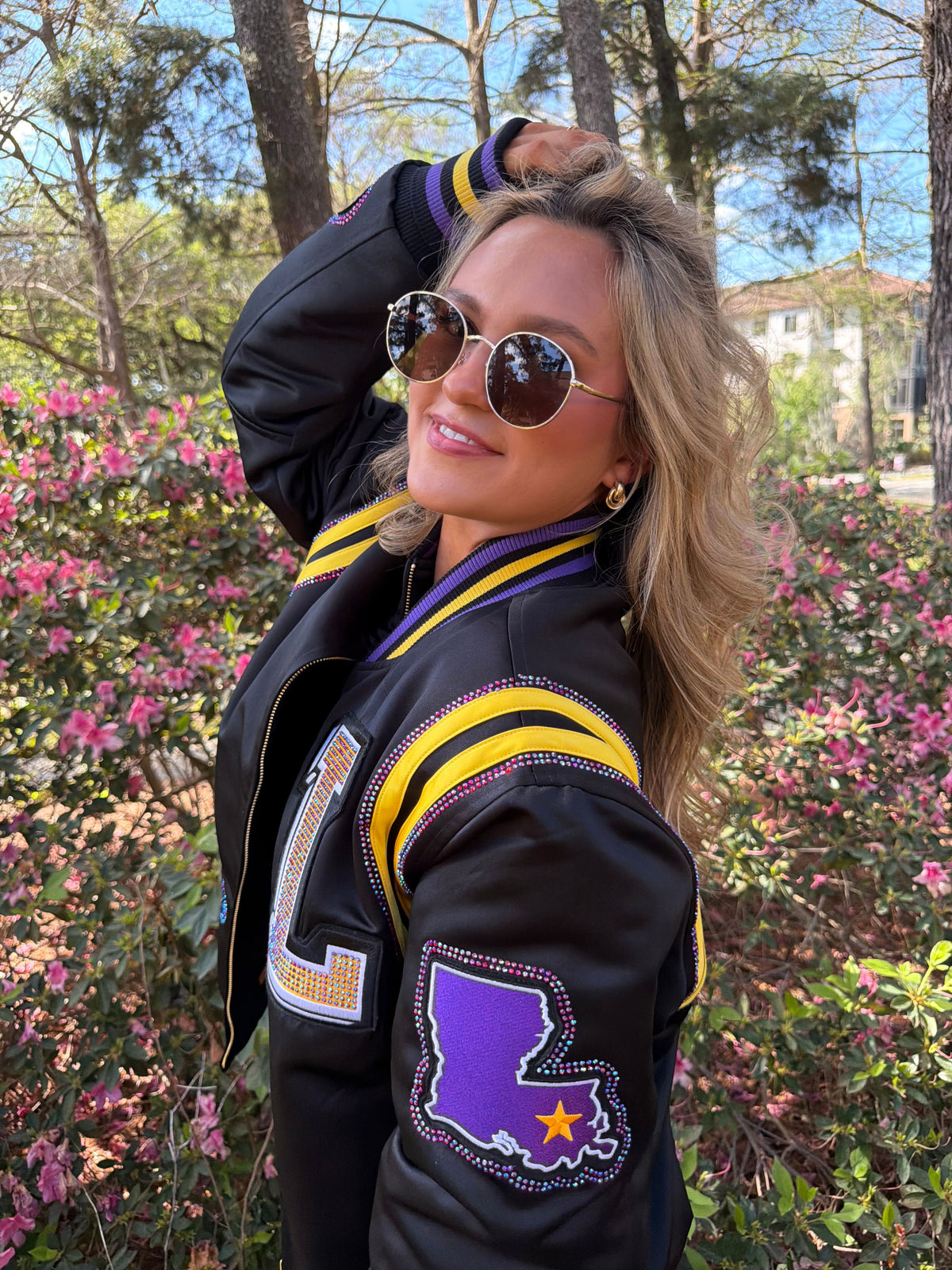 Black Rhinestone Bayou Bomber
