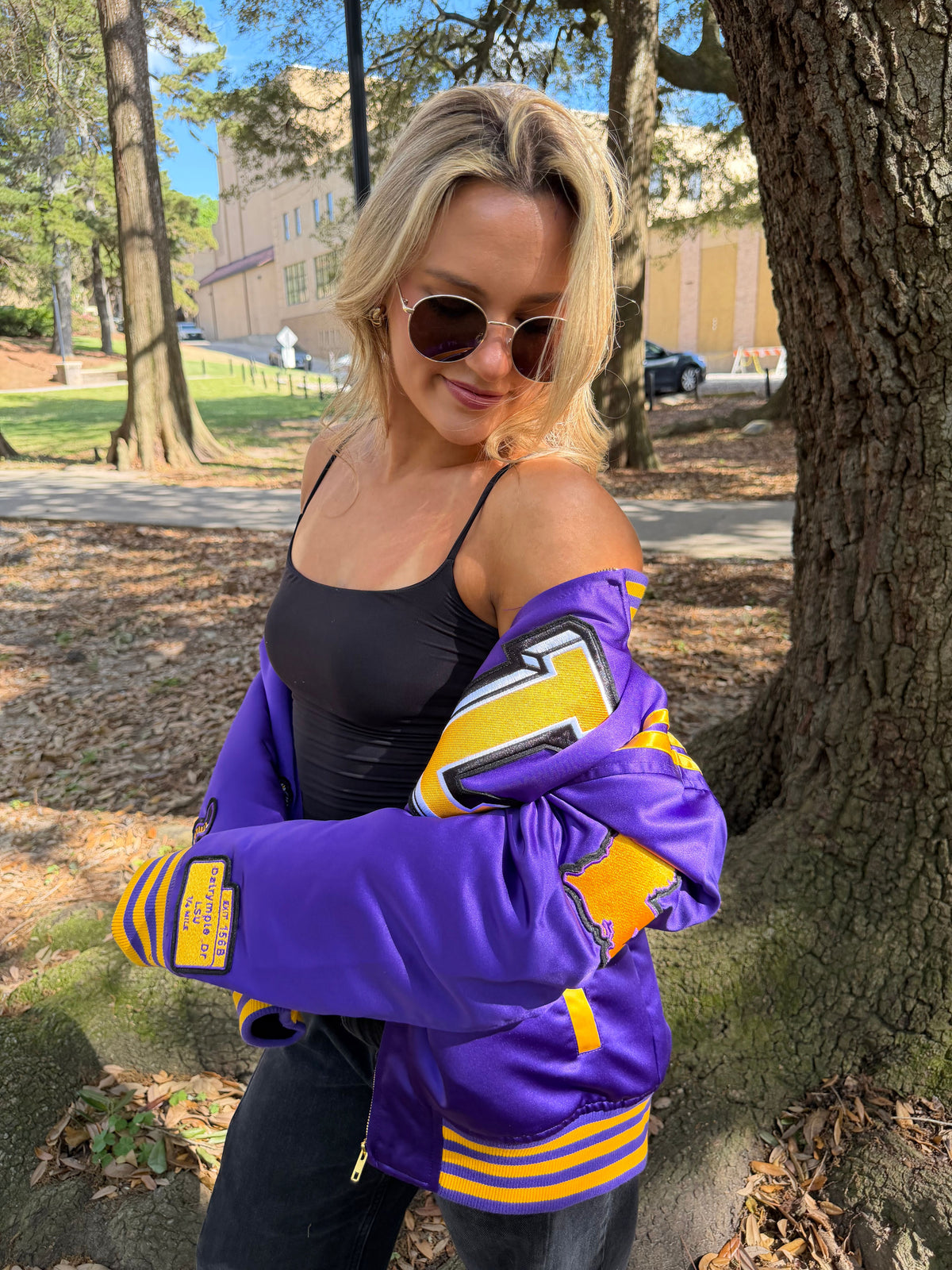 Purple Bayou Bomber Jacket