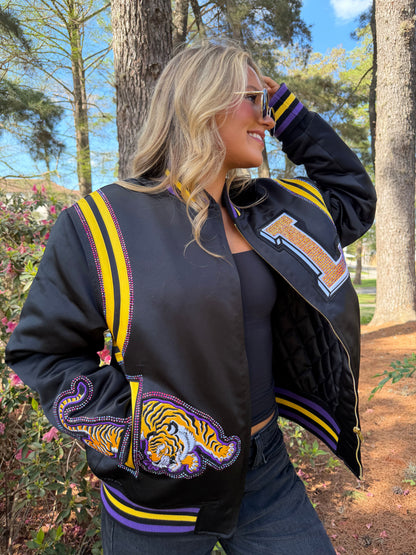 Black Rhinestone Bayou Bomber