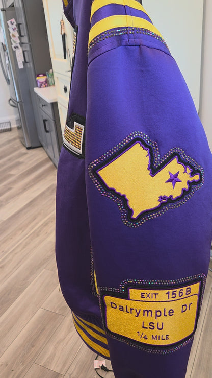 Purple Rhinestone Bayou Bomber