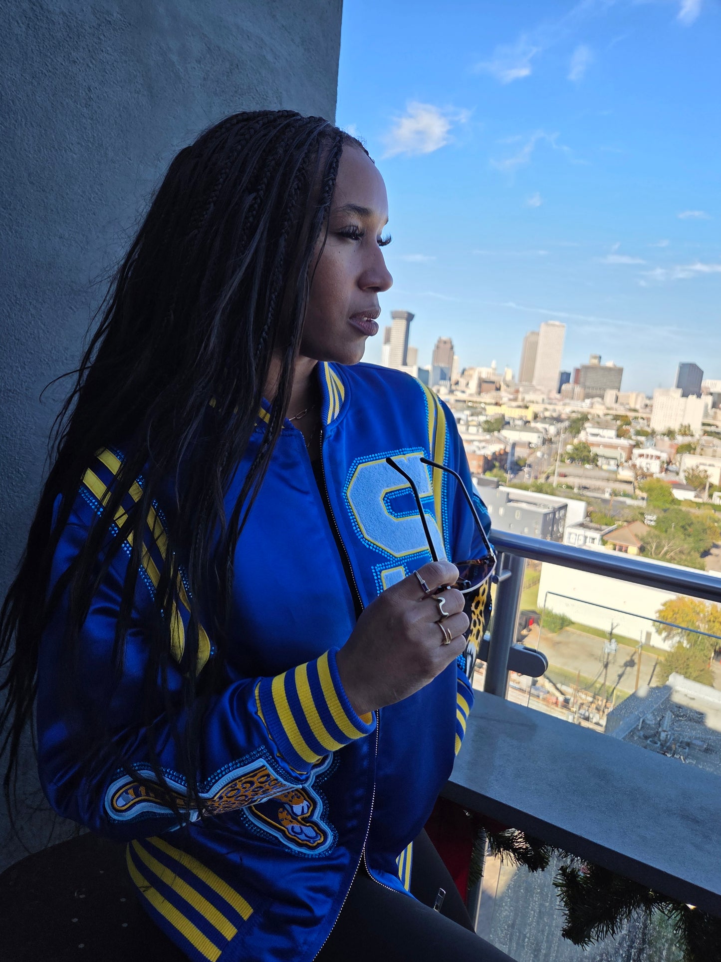 Rhinestone Jaguar Bomber