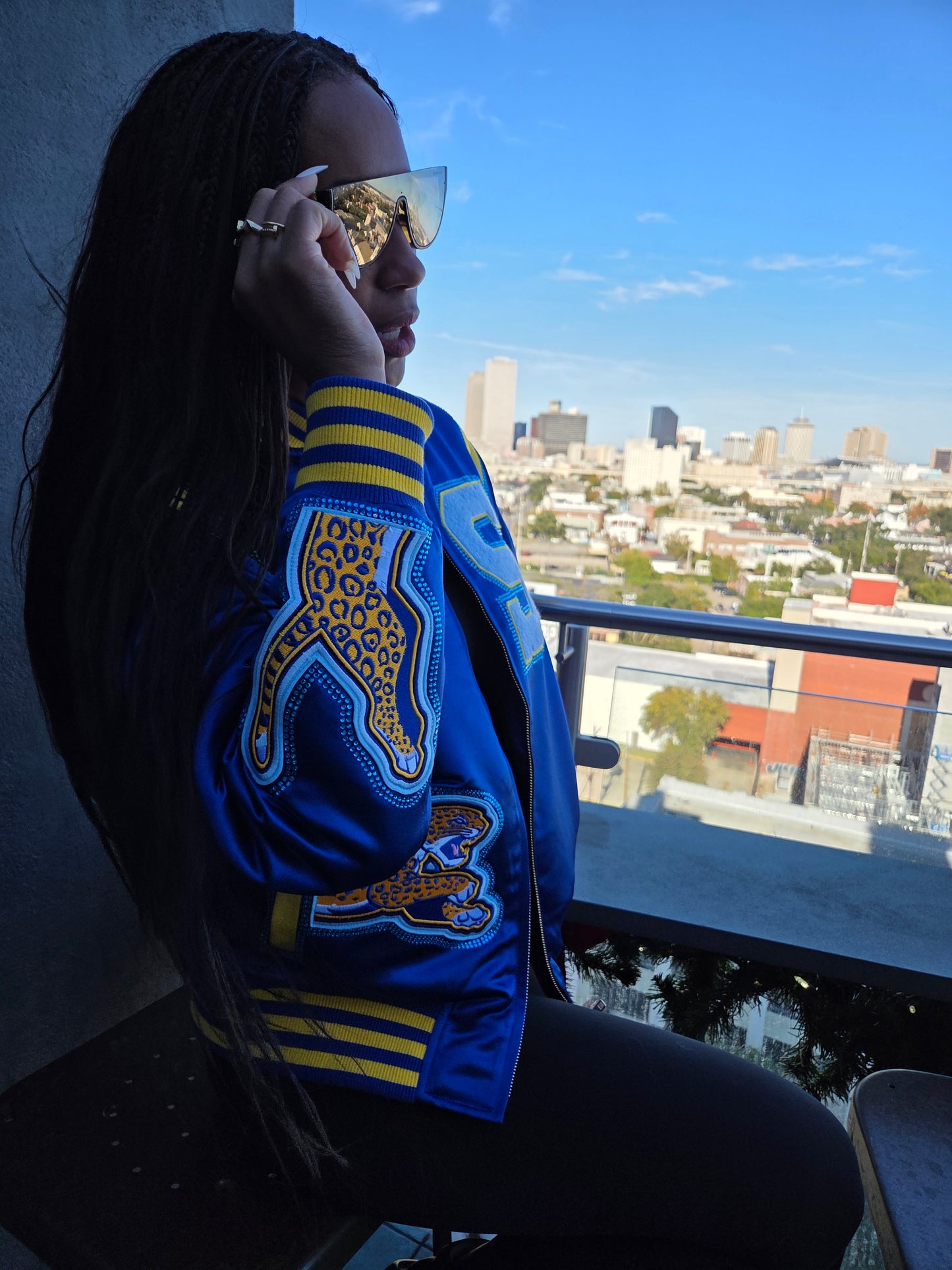 Rhinestone Jaguar Bomber