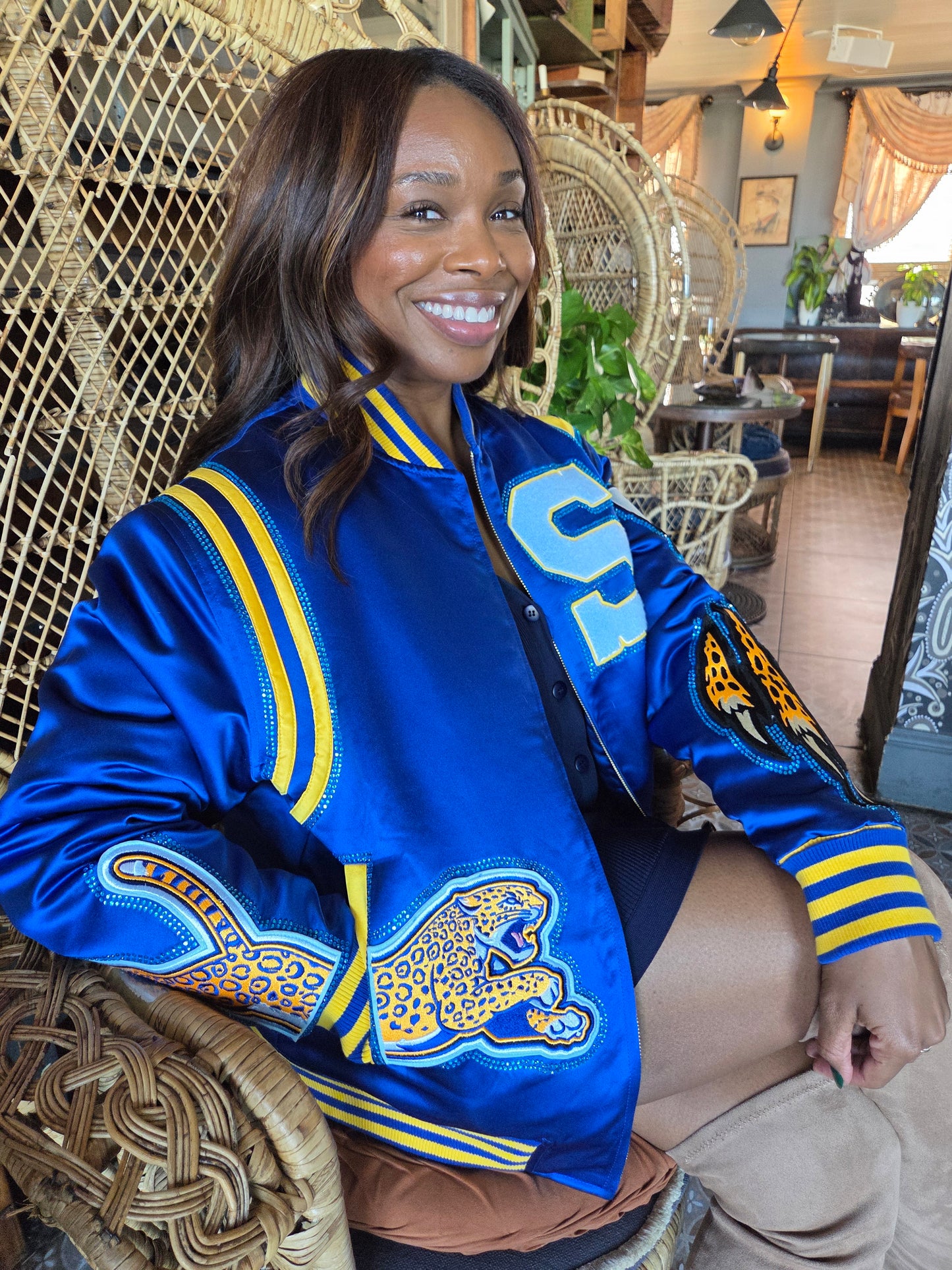 Rhinestone Jaguar Bomber