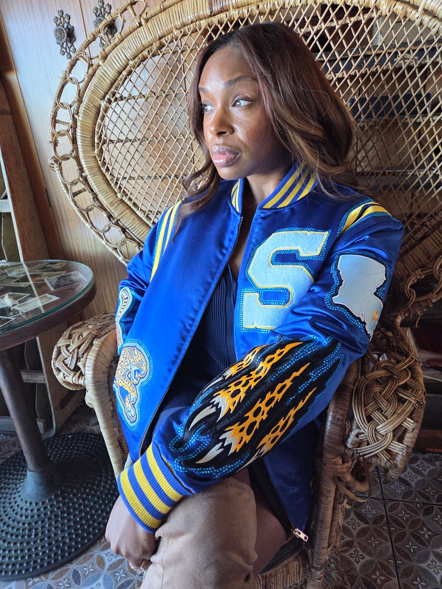 Rhinestone Jaguar Bomber